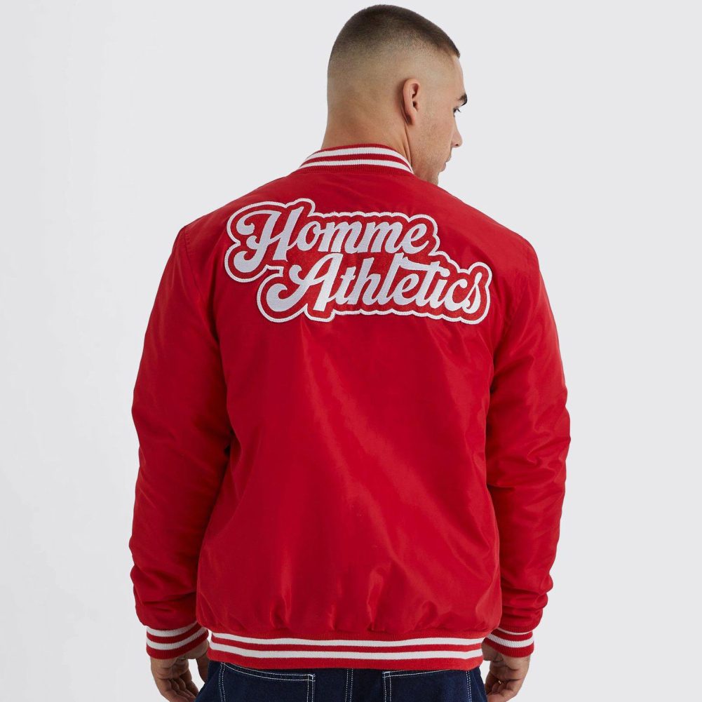 Nylon Varsity Jacket with Badges