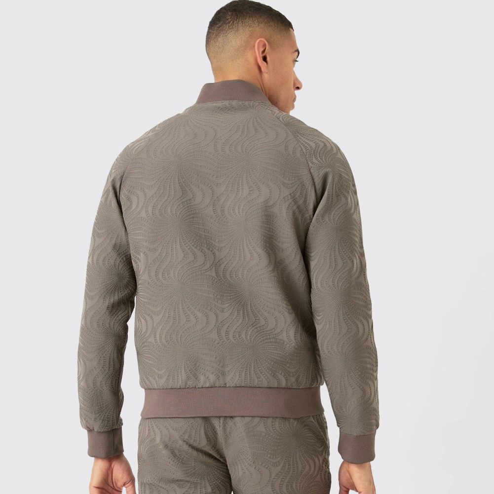 Textured Regular Fit Tailored Bomber Jacket