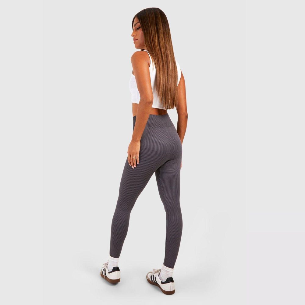 Comtrast Seamless Contour Rib Yoga Suit