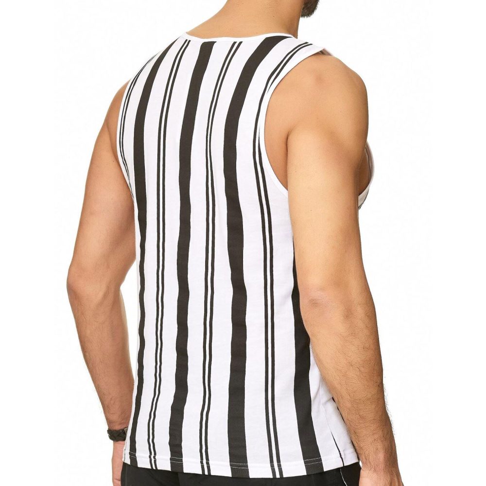 Red Bridge Mens Tank Top T-Shirt Vertical Stripes Summer Vibes - Image 2