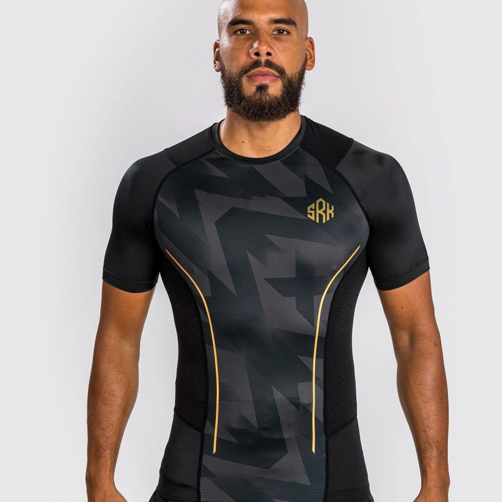 Rash Guard Short Sleeves Black Gold